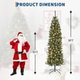 thumbnail image 4 of GloryStar Artificial Christmas Tree, 6/7.5/9/12ft Pre-Lit Pencil Tree with Remote, Easy Assembly, Hinged Branches & Sturdy Metal Stand, 4 of 9