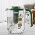 thumbnail image 2 of Cold Kettle With Faucet 1.8L Refrigerator Water Dispenser Filter Fruit Teapot Lemonade Container Large Capacity Plastic Cooler Jug Refrigerator Pitcher Green Color Water Dispenser Jug O-16, 2 of 7
