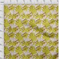 thumbnail image 4 of oneOone Velvet Lime Green Fabric Writing Abstract Texture With Text Dress Material Fabric Print Fabric By The Yard 58 Inch Wide, 4 of 4
