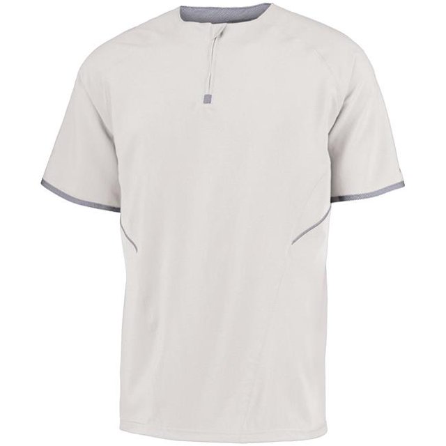 Adult Short Sleeve Pullover, White & Stealth - Small