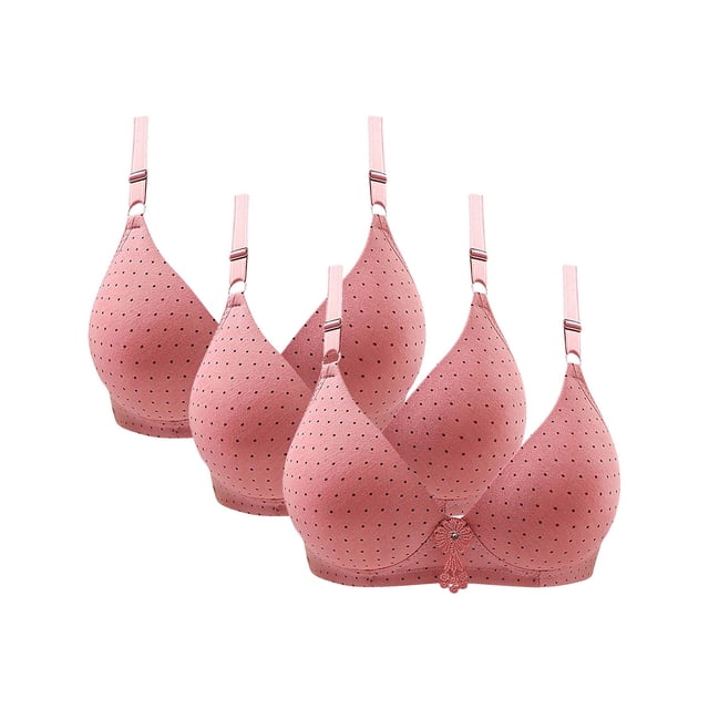 3 Pcs Soutien-Gorge Brodé Brillant Confortable Respirant Sans Armatures