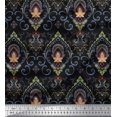 thumbnail image 1 of Soimoi Silk Fabric Floral & Ogee Damask Print Fabric by Yard 42 Inch Wide, 1 of 1