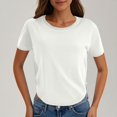 thumbnail image 2 of Yuyuzo Hauts Courts pour Femmes T-Shirts à Manches Courtes Col Rond Hauts de Sortie T-Shirts Unis Hauts, 2 of 7
