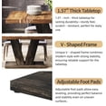 thumbnail image 3 of Fnova 47.24" Rectangular Farmhouse Dining Table, Wood Coffee Table for 4 People, Modern Kitchen Table for Dining Room, Brown Black (Chairs Not Included), 3 of 8