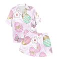 thumbnail image 4 of WILLBEST Jeans pour Femmes Ensemble 2 Pcs Pyjamas pour Femmes Hiver Imprimé Floral Graphique Chemise à Manches Courtes et Shorts Ensemble de Pyjama Pantalon Cargo, 4 of 5