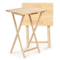 thumbnail image 2 of PJ Wood Table de Plateau à Collation Pliable et Portable pour Télé, Fini Naturel (Ensemble de 8 Pcs), 2 of 7