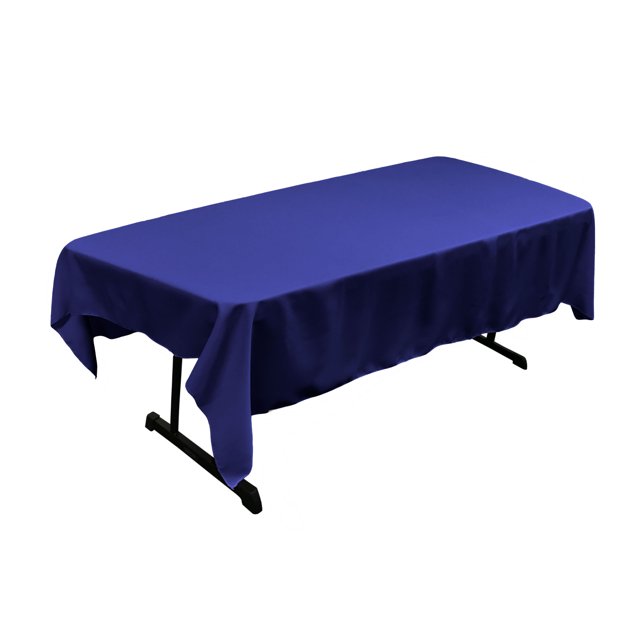 LA Linen Nappe Rectangulaire en Popeline de Polyester 60 Pieds' x 84 Pieds', Bleu Royal