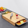 thumbnail image 1 of Cutting Board with Drawer for Kitchen | Bamboo Chopping Board with Storage | Multi-Functional Slicing Board for Fruit, Bread, Vegetables | Juice Groove and Non-Slip Feet for Countertop Protection, 1 of 6