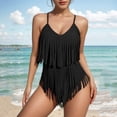 thumbnail image 1 of LSLJS Women's Padded Plus Size Overlay Print Bikini Swimsuit, One-piece Swimsuit, 1 of 3