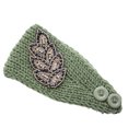 thumbnail image 1 of fastboy Crochet Headbands Winter Leaves Pattern with Rhinestones Elastic Head Protector Wide Warm Chunky Hair Accessories for Girls Pickle Green, 1 of 5
