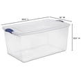 thumbnail image 4 of Sterilite 62 Liter Latch Box, Clear Plastic Storage Bin with Lid, Blue Latch, 4 of 5
