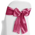 thumbnail image 2 of Lann's Linens - 30 Elegant Satin Wedding/Party Chair Cover Sashes/Bows - Ribbon Tie Back Sash - Fuchsia, 2 of 4