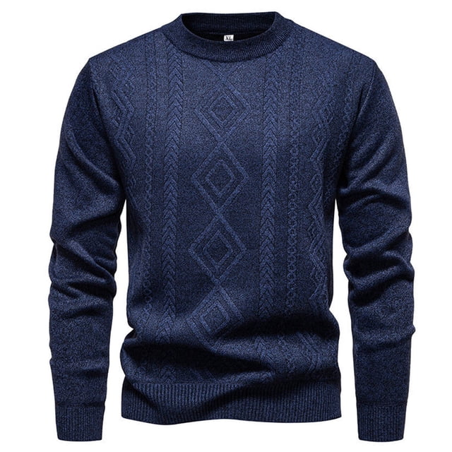 LIaqionyy Big and Tall Sweater for Mens Crew Neck Knit Pullover Long Sleeve Warm Tops Fall Winter Sweaters