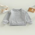 thumbnail image 4 of MesaSe Bébé Garçon Fille Solide Coton Pull Col Rond Manches Longues T-Shirt Tops Printemps Vêtements d'Automne Brun 2-3 Ans, 4 of 7