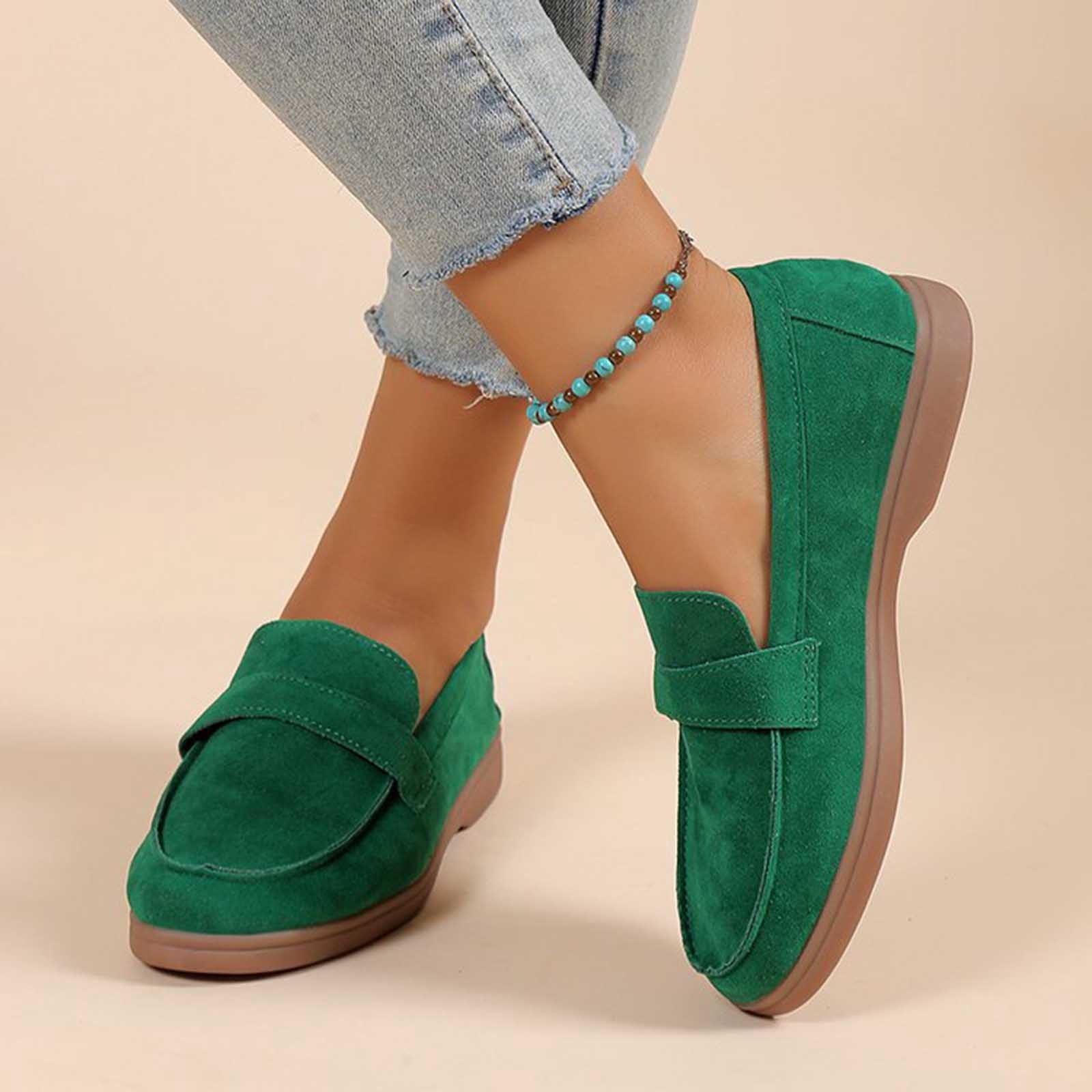 Babysbule Chaussures pour Femmes Liquidation Chaussures de Mode pour Femme Décontractées Confortables Bout Rond Talons Bas Chaussures Couleur Unie