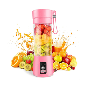 Mélangeur portable Mini Mélangeur pour Shakes and Smoothies Rechargeable USB 380Ml Coupe de jus de fruits avec 6 Les lames,1 x Mélangeur de jus 1 x USB Câble, Pink