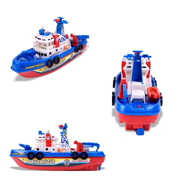 de Bain Lumineux | Bateau de Pompiers électrique avec d'eau - s d'eau étanches | pour Baignoire, Piscine, Plage, Salle de Bains, Anniversaire, Pâques