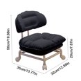 thumbnail image 3 of Swivel Backrest Stool with Wheels, Compact Round Seat for Home/Office, Ergonomic Support, Black, 3 of 9