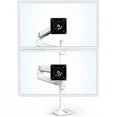 thumbnail image 1 of 40 in. LX Dual Stacking Arm Tall Pole Desk Mount for 2 LCD Displays, Bright White, 1 of 1