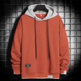 thumbnail image 1 of RXIRUCGD Chandail à Capuchon de Sport Décontracté pour Hommes, Coupe Ample, Printemps, Col de Couleur, Rouge, Taille : S, 1 of 5