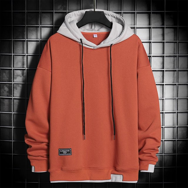 RXIRUCGD Chandail à Capuchon de Sport Décontracté pour Hommes, Coupe Ample, Printemps, Col de Couleur, Rouge, Taille : S