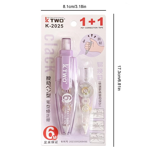 Ruban de Correction en Forme de Stylo pour Étudiants avec Ruban de Correction Portable