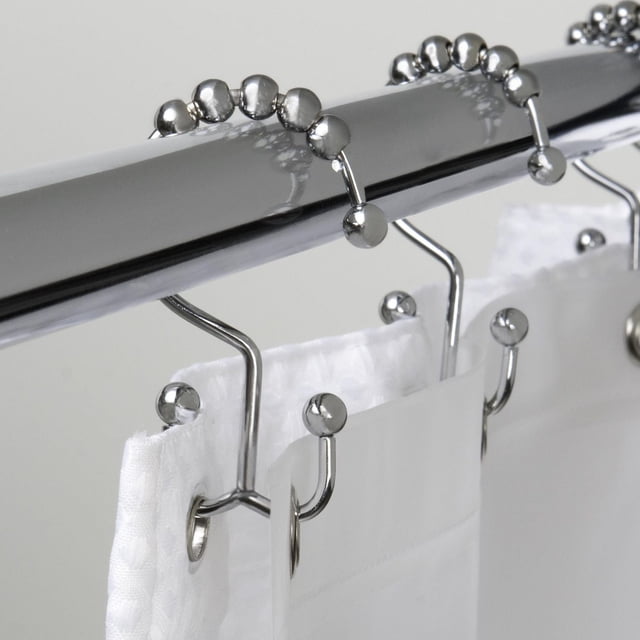 Mainstays Double Roller Glide Shower Curtain Hooks or Rings, Chrome
