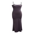 thumbnail image 2 of QJUHUNG Women  Solid Color Long Dress Sexy Bodycon Stretchy Maxi  Lady Spring Fall Summer Spaghetti Strap Dress, 2 of 8