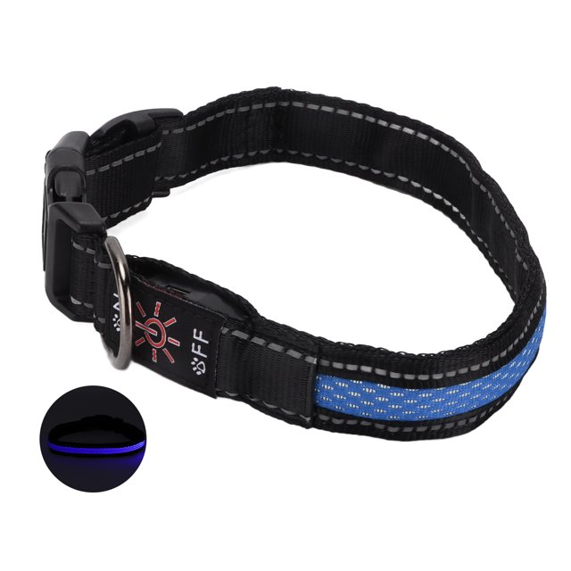 Dog LED Collar, Dog Luminous Collar Bite Resistant Metal Clip USB Charging With USB Cable For Outdoor For Dogs For Cats Red,Green,Blue