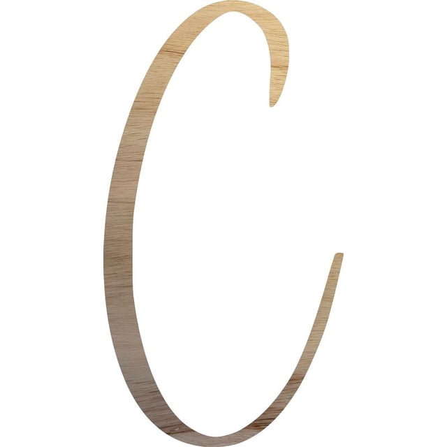 Unpainted Wood Letter C Craft, Paintable 4'' Tall Wood Alphabet Letter, DIY Nicholia Script Font