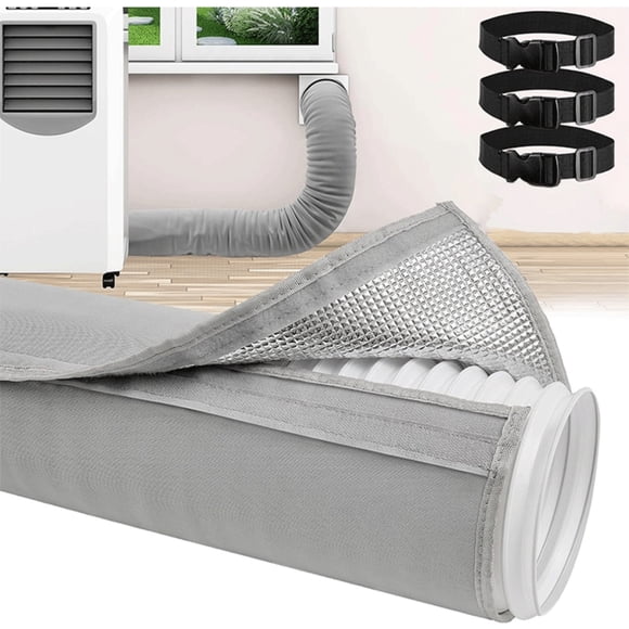 Tong Housse de Conduit d'Aération de Climatiseur, Enveloppe Thermique Flexible pour Conduits CVC, Évacuation de Sécheuse, Insonorisation Froide et Chaude, Mousse Isolante, Manchon