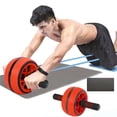 thumbnail image 1 of TIMIFIS Tpr Abdominal Muscle Wheel Rouleau à Roues pour Entraînement en Abs Équipement d'Exercice à Domicile pour Hommes Ou Femmes Poignée en Mousse Antidérapante Genouillère Renforcement du Noyau Accessoires de Sport pour Muscles, 1 of 6
