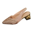 thumbnail image 1 of RXMEKW Rhinestone Slingback Pumps for Women, Pointed Toe Low Block Heel Sandals with Elastic Strap for Wedding, Cocktail Party, and Formal Events in Black, Champagne, and Silver, 1 of 9