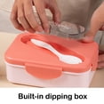 thumbnail image 4 of 2-Compartment Bento Box, Microwave-Safe Food Container, Leak-Proof Sealed Lid, Compartmentalized Meal Prep, Office Lunch Tray, Portable Dish with Spork, Eco-Friendly Plastic, 4 of 6