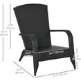 thumbnail image 3 of Outsunny Patio Wicker Adirondack Chair, PE Rattan Muskoka Chair, Light Grey, 3 of 10