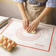 thumbnail image 4 of 1 Pcs Silicone Baking Mat,Non-Stick Silicone Baking Mats with Measurements,Reusable Cookie Bread Rolling Mats,Kitchen Counter Kneading Cooking Board Mat,for Pizza Cookies Fondant Making,Red, 4 of 9