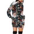 thumbnail image 4 of Jsaierl Robe Chandail à Capuchon de Noël, Robes Chandail en Molleton, Imprimé Arbre de Noël, Carreaux, Flocon de Neige, Manches Longues, Robe de Fête, Mode Automne pour Femmes, 4 of 5