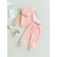 thumbnail image 4 of SUNSIOM Infant Baby Autumn 2Pcs Outfit Contrast Color Long Sleeve Hoodies Sweatshirt Tops Long Pants Set Fall Clothes, 4 of 8