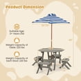 thumbnail image 3 of Costway Ensemble de Table en Bois pour Enfants avec Table Octogonale 4 Tabourets et Parasol Amovible et Ajustable Gris, 3 of 10