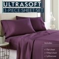 thumbnail image 4 of HC COLLECTION Twin Sheets Set, 3 pc Bed Sheets & Pillowcase Set - Machine Washable for Easy Care - Soft & Breathable All Season Microfiber Sheets with Deep Pockets - Purple, 4 of 4