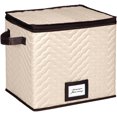thumbnail image 4 of HOLDN' STORAGE Coffre de Rangement en Verre pour Verres à Pied Flûte - Convient à 12 Verres, Microfibre Matelassée Durable avec Séparateurs 12.5 Pouces L 9 Pouces L 11.5 Pouces H., 4 of 6