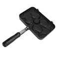 thumbnail image 3 of Poêle à gaufres, DEWin Taiyaki Poêle à frire 4 grilles antiadhésives double face avec poignée noire anti-brûlure Poêle à gaufres en alliage d'aluminium pour la cuisine, 3 of 14