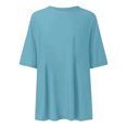 thumbnail image 4 of LUOGENLI T-shirts pour Femme pour Femmes Femmes T-Shirt à Col Rond Ajusté Hauts Basiques Manches Courtes T-Shirt d'Été Hauts T-Shirt Classique Tee T-shirts pour Femmes T-shirts Graphiques Tees Vintage Fête de la Saint-Patrick Bleu Ciel G, 4 of 4