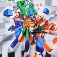 thumbnail image 4 of eKids Minecraft Boys Video Game Character Graphics Long Short Sleeve Tees 2 Piece Fleece Pajama Set Sweatpants Suit for Boys Girls, 4 of 7
