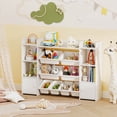 thumbnail image 2 of Costway 4-Tier Large Storage Cabinet with 6 Cubbies & 8 Removable Bins Bookshelf White, 2 of 10