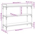 thumbnail image 4 of vidaXL Table Console avec Étagères Chêne Fumé 100x30x80 cm, 4 of 5
