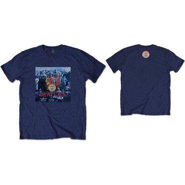 The Beatles Unisex T-Shirt Sgt Pepper Blue (Back Print)