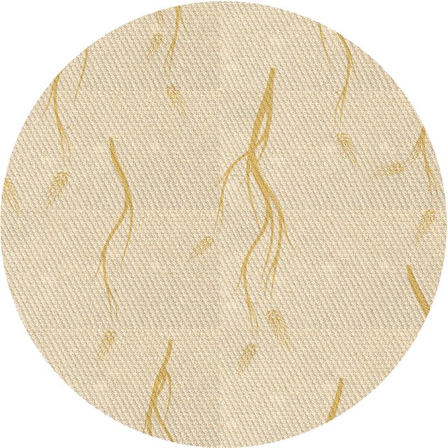Ahgly Company Tapis d'Intérieur Ronds Lavables à la Machine, Style Transitionnel, Pêche Beige, Tapis de Zone, 3 Pieds Rond