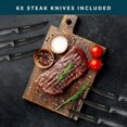 thumbnail image 3 of Ensemble de Couteaux de Cuisine en Acier Inoxydable UltraSharp Couteau de Chef avec Aiguiseur de Couteaux Couteaux à Steak Couteau Cuisine (Ensemble avec Étui), 3 of 8