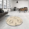 thumbnail image 4 of Ahgly Company Tapis d'Intérieur Lavable en Machine Carré Transitionnel Beige, 8 Pieds Carré, 4 of 7